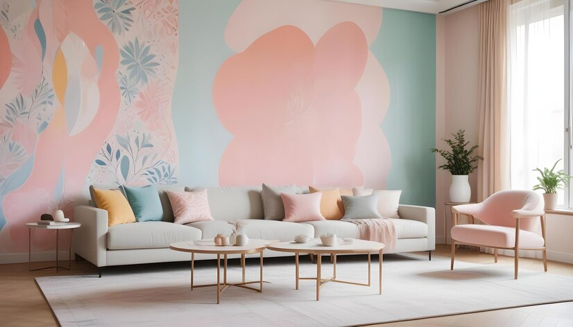 A beautifully designed living room showcasing the calming effects of color psychology in home design with soft, soothing tones.